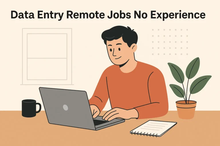 A focused individual working on a laptop at home, representing Data Entry Remote Jobs No Experience