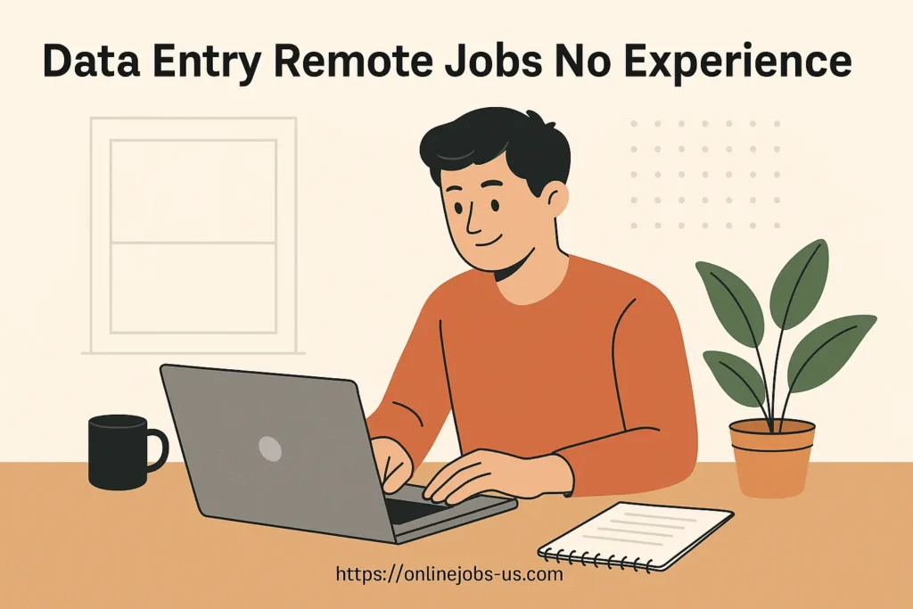 A focused individual working on a laptop at home, representing Data Entry Remote Jobs No Experience